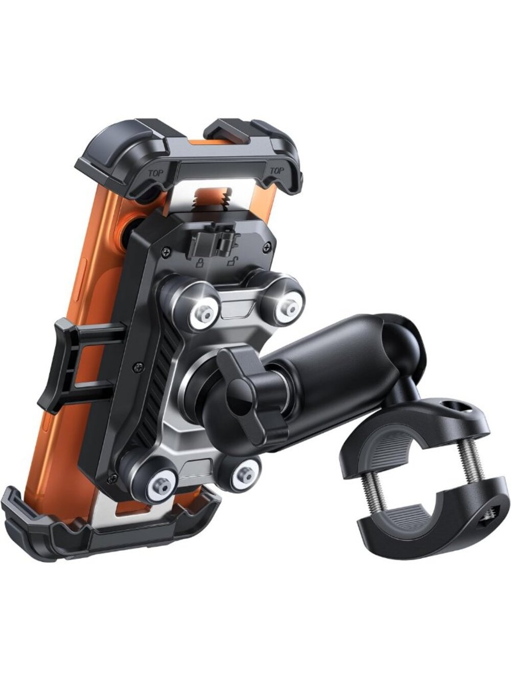 Universal Motorcycle Phone Mount with Dual Vibration Dampening - Secure & Sturdy